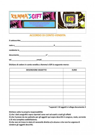 Proposta conto-vendita